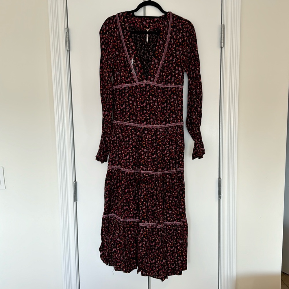 Free people floral midi dress size 6